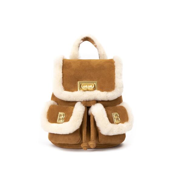 Brandon Blackwood Handbags - Brandon Blackwood Avi Backpack in Tan and Cream